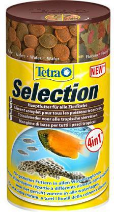  Tetra Selection 4 вида (хлопья, чипсы, гранулы, микс) для всех видов рыб, 100мл