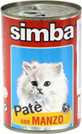 Влажный корм Simba Cat консервы для кошек паштет говядина 400 г