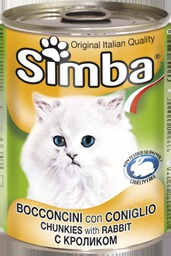 Влажный корм Simba Cat консервы для кошек паштет кролик 400 г