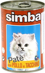 Влажный корм Simba Cat консервы для кошек паштет курица и индейкой 400 г
