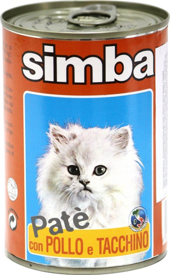 Влажный корм Simba Cat консервы для кошек паштет курица и индейкой 400 г