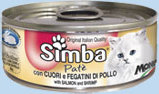 Влажный корм Simba Cat консервы для кошек паштет сердце и куриная печень 85 г