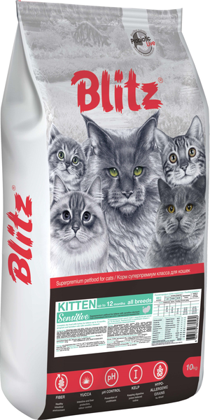 Корм для кошки Blitz для котят, мешок 2 кг