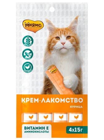  Мнямс Крем-лакомство с курицей 15 г х 4 шт
