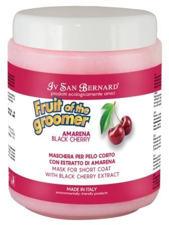  Iv San Bernard ISB Fruit of the Grommer Black Cherry Восстанавливающая маска для короткой шерсти с протеинами шелка, 0,25 л
