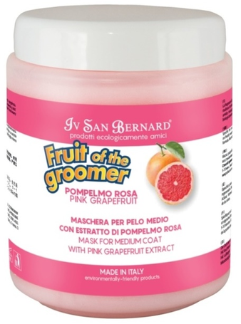  Iv San Bernard SB Fruit of the Grommer Pink Grapefruit Восстанавливающая маска для шерсти средней длины с витаминами (изображение 2)