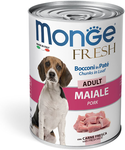 Влажный корм Monge Dog Fresh Chunks in Loaf консервы для собак мясной рулет свинина 400г