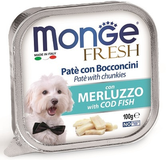Влажный корм Monge Dog Fresh консервы для собак треска 100г