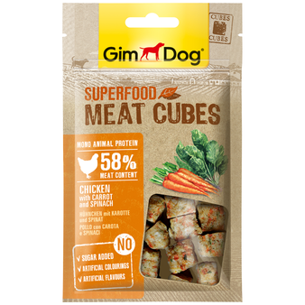  GimDog мясные кубики суперфуд из курицы с морковью и шпинатом 40 г