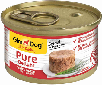 Влажный корм GimDog Pure Delight консервы для собак из тунца с говядиной 85 г