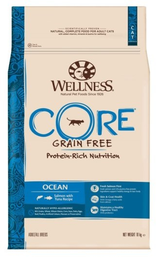 Корм для кошки Wellness Core для взрослых кошек из лосося с тунцом, мешок 10 кг