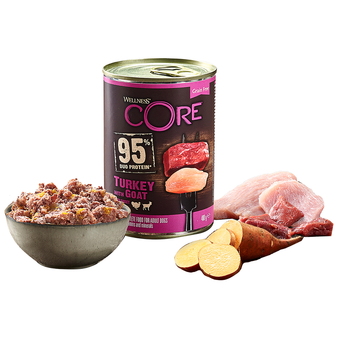 Влажный корм Wellness Core индейка с козлятиной и сладким картофелем для взрослых собак 400 г (изображение 2)