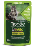 Влажный корм Monge Cat BWild GRAIN FREE паучи из мяса дикого кабана с овощами для стерилизованных кошек 85г