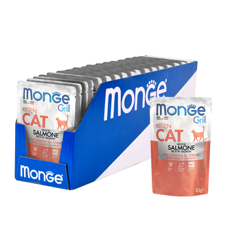 Влажный корм Monge Cat Grill Pouch паучи для котят норвежский лосось 85г (изображение 2)