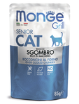 Влажный корм Monge Cat Grill Pouch паучи для пожилых кошек эквадорская макрель 85г