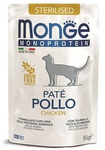 Влажный корм Monge Cat Monoprotein Pouch паучи для стерилизованных кошек курица 85г