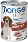 Влажный корм Monge Dog Fresh Chunks in Loaf консервы для собак мясной рулет из ягненка 400г