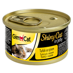 Влажный корм GimCat ShinyCat консервы для кошек из тунца с сыром 70 г