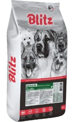 Корм для собаки Blitz Сеньор для собак старше 7 лет, мешок 15 кг