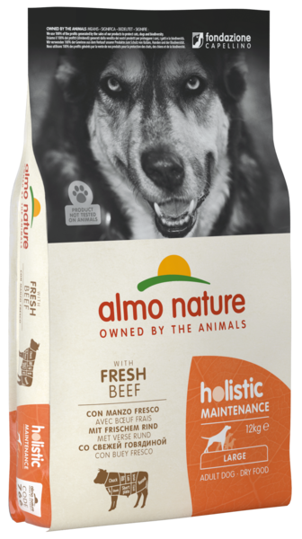 Корм для собаки Almo Nature Holistic для взрослых собак крупных пород с говядиной, мешок 12 кг