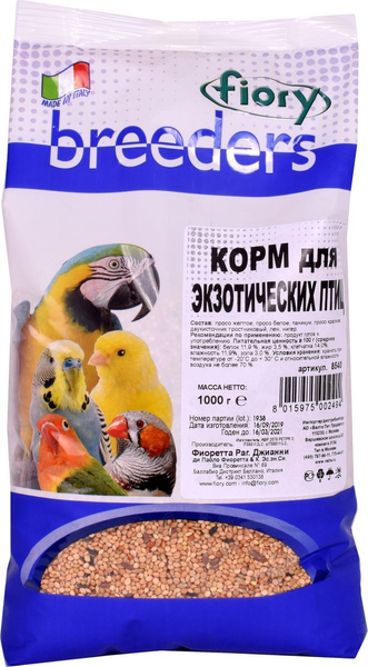 Корм для птицы Fiory для экзотических птиц Breeders, мешок 1 кг