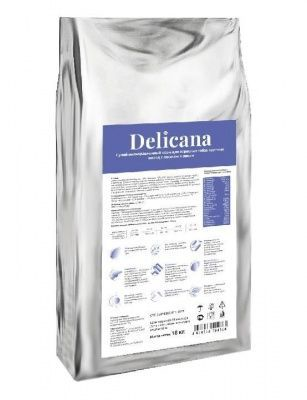 Корм для собаки Delicana для крупных пород лосось с рисом, мешок 15 кг