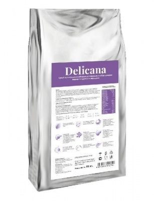Корм для собаки Delicana для средних пород индейка с овощами, мешок 15 кг
