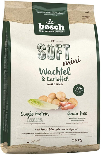 Корм для собаки Bosch Bosch Soft Mini с перепелкой и картофелем, мешок 2,5 кг