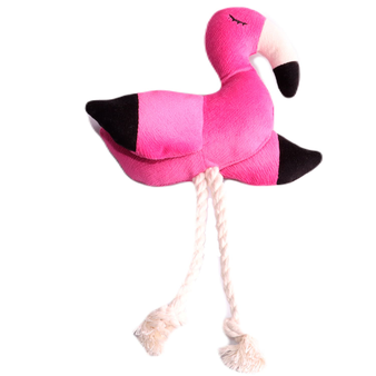  Mr.Kranch для собак мелких и средних пород Фламинго с канатом и пищалкой 24х13,5х6см, ярко-розовый