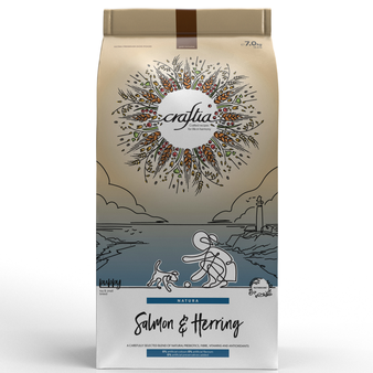 Корм для собаки Craftia NATURA для щенков миниатюрных и мелких пород из лосося с сельдью, упаковка 640г