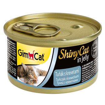 Влажный корм GimCat ShinyCat для кошек тунец с креветками 70гр