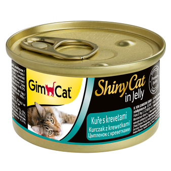 Влажный корм GimCat ShinyCat консервы для кошек из цыпленка с креветками 70 г