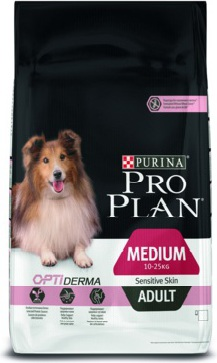Корм для собаки Pro Plan для взрослых собак с чувствительной кожей, лосось+рис (14 кг)