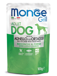 Влажный корм Monge Dog Grill Pouch паучи для собак ягненок с овощами 100 г