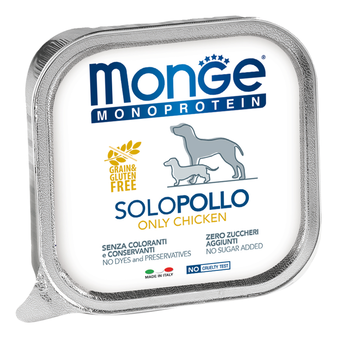 Влажный корм Monge Dog Monoproteico Solo консервы для собак паштет из курицы 150 г