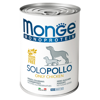 Влажный корм Monge Dog Monoproteico Solo консервы для собак паштет из курицы 400 г