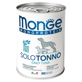 Влажный корм Monge Dog Monoproteico Solo консервы для собак паштет из тунца 400 г