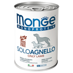 Влажный корм Monge Dog Monoproteico Solo консервы для собак паштет из ягненка 400 г